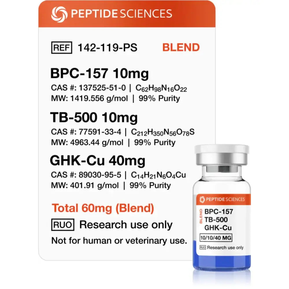 BPC-157, TB-500, GHK-Cu (Glow Blend) 60mg - Peptide Sciences