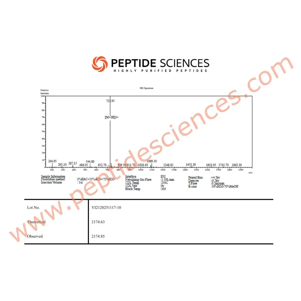MOTS-c 10mg - Peptide Sciences
