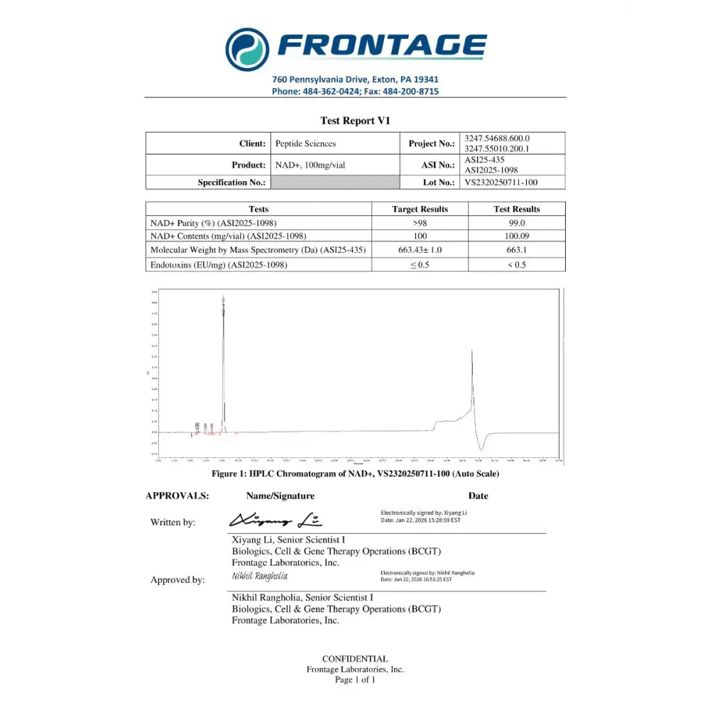 NAD+ 100 mg - Peptide Sciences