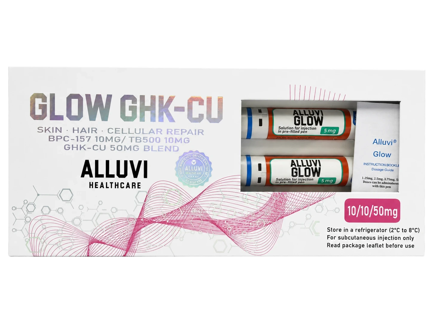 Caneta Glow GHK-Cu 70mg ALLUVI pronta para aplicar